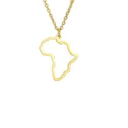 TDNEKMCA Afrika-Karte-Flagge-Anhänger-Halskette – afrikanisches Medaillon, Jahrestag, patriotischer Schmuck mit Wasserwellenkette für Frauen und Mädchen, weiß, 45 cm von TDNEKMCA