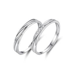 TDNEKMCA Eternity Love Paar Verstellbare Liebesringe Für Sie Und Ihn, Ewigkeits-Passendes Versprechen, Offene Ringe, Eheringe, Statement-Bandschmuck, Weiß, Einheitsgröße von TDNEKMCA