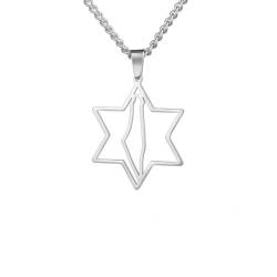 TDNEKMCA Israelischer Davidstern-Halsketten für Damen und Herren, patriotische Mode, hohle Israel-Karte, Land-Halskette, Choker-Kette, Schmuck, gelb, 50 cm von TDNEKMCA