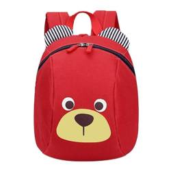 Kinderrucksack TEAMEN® Anti verloren Kinder Rucksack Mini Bär Schule Tasche für Baby Jungen Mädchen Kleinkinder 1-3 Jahre (Rot) von TEAMEN