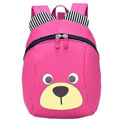 Kinderrucksack TEAMEN Anti verloren Kinder Rucksack Mini Bär Schule Tasche für Baby Jungen Mädchen Kleinkinder 1-3 Jahre (Rosa) von TEAMEN