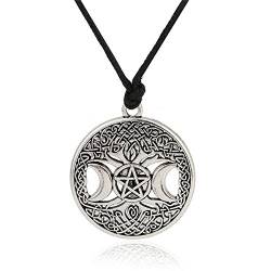 Dreifaltige-Mondgöttin-Anhänger, Baum-des-Lebens-Halskette, Pentagramm, Wicca von TEAMER