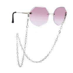 TEAMER Edelstahl Perlen Brillenkette Sonnenbrille Box Ketten Brillenband Brillenband für Frauen, O-Form: Stahl, Einheitsgröße von TEAMER