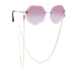 TEAMER Edelstahl Perlen Brillenkette Sonnenbrille Box Ketten Brillenband Brillenband für Frauen, Venezianerkette, Gold, Einheitsgröße von TEAMER