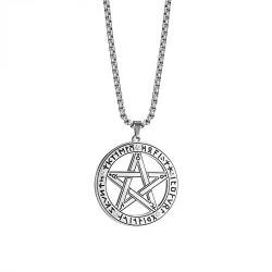 TEAMER Edelstahl Supernatural Pentagramm Anhänger Halskette Hexenschutz Stern Amulett Halskette für Männer Frauen Unbekannt, Unnow von TEAMER