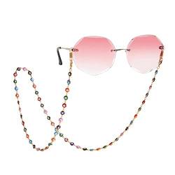 TEAMER Fashion Evil Eye Brillenkette Sonnenbrillenband Brillenhalter Perlenleseglasband für Frauen Mädchen (Stil 1- Gold) von TEAMER