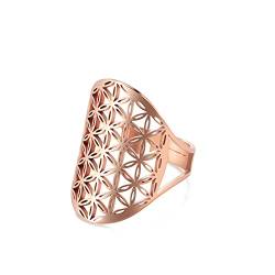 TEAMER Größenverstellbarer Erzengel Metatron Edelstahl-Ring, verstellbare Blume des Lebens, Schmuck für Frauen und Mädchen (Rose Gold-Style B) von TEAMER