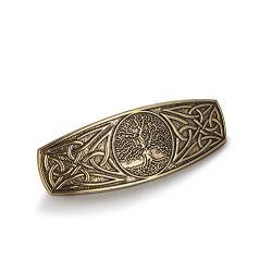 TEAMER Mode Vintage Celtic Knot Haarspange Metall Haarspangen Haarschmuck Muster Gravierte Kopfbedeckung Styling Geschenke für Frauen Mädchen (Baum des Lebens, Antik Gold) von TEAMER