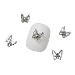 10 x 3D-Schmetterlings-Nagel-Legierung, Schmetterling für Nägel, Schmetterling, Edelsteine, Nagelkunst-Dekorationen, Zubehör, Nageldekorationen von TEBI