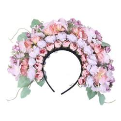 Elegante Seidenblumen-Haarbänder, doppelseitig, Blumen-Haarnadel-Accessoire, bunte Blumen-Haardekoration für Festivals, Damen-Haarkranz von TEBI