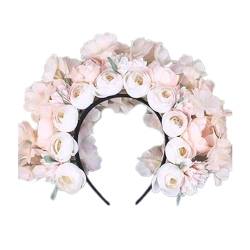Elegante Seidenblumen-Haarbänder, doppelseitig, Blumen-Haarnadel-Accessoire, bunte Blumen-Haardekoration für Festivals, Damen-Haarkranz von TEBI