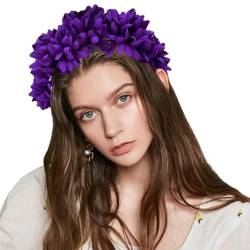 Elegante Stirnbänder mit weichem Stoff Blume Kopfschmuck Mädchen Blume Haarbänder Haarschmuck für Hochzeit, Party, Cosplay, Festival, Haarschmuck von TEBI