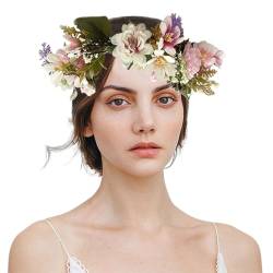 Elegantes Blumen-Haarband für Braut, Blume für Hochzeit, Party, Girlanden, Haarkranz für Damen, Blumenstirnbänder von TEBI