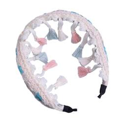 Haarband mit ethnischer Stickerei, Blumen-Stirnband für Damen und Mädchen, rutschfest, Frühlings-Stirnband mit Fransen, lässiger Kopfbedeckung, ethnisches Stirnband von TEBI
