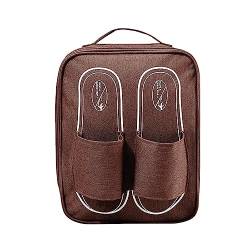 Reise-Schuh-Organizer-Taschen für 3 Paar Schuhe, Reiseutensilien für Fliegen, Handgepäck, Reisezubehör, Schuhbeutel, braun von TEBI