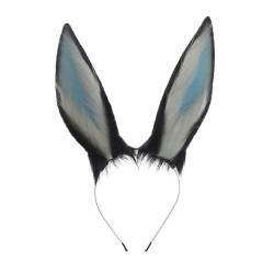 TEBI FauxFurs Kaninchenohren-Haarreif für Halloween, Ohr-Stirnband, Karneval, Party, Kostüm, weiblich, Cosplay, Kopfschmuck, Cosplay-Stirnband von TEBI