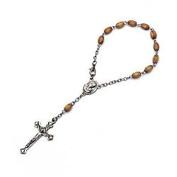 TEBI Rosenkranz-Armband mit duftenden Perlen, religiöse Ornamente, katholische Fingerkette für Männer und Frauen, Gebetsschmuck, Taufe, Rosenkranz-Armband von TEBI