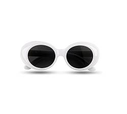 Vintage Sonnenbrille mit ovalem Rahmen, Unisex, weiß, von TECH-LINE-DIRECT