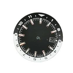 36,5 mm Stahl C3 Grün Leuchtendes Zifferblatt Automatik Uhrwerk Ersatz Zubehör für Seiko (NH35 NH35A), Black+white von TECKEEN