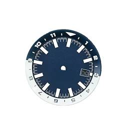 36,5 mm Stahl C3 Grün Leuchtendes Zifferblatt Automatik Uhrwerk Ersatz Zubehör für Seiko (NH35 NH35A), Blue von TECKEEN