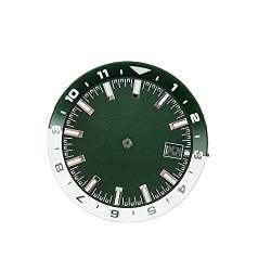 36,5 mm Stahl C3 Grün Leuchtendes Zifferblatt Automatik Uhrwerk Ersatz Zubehör für Seiko (NH35 NH35A), Green von TECKEEN