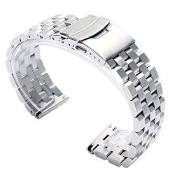 TECKEEN Uhrenarmband, gerades Ende, poliertes Armband, massives Uhrenarmband, Edelstahl, White, 24 mm von TECKEEN