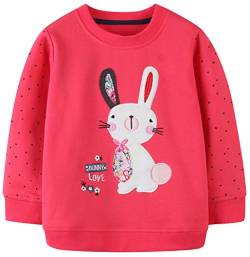 Mädchen Sweatshirt für Kinder Süß Cartoon Pullover Baumwolle Top Langarm T-Shirt Größe 11-12 Jahre von TEDD