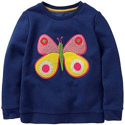 Mädchen Sweatshirt für Kinder Süß Cartoon Pullover Baumwolle Top Langarm T-Shirt Größe 5-6 Jahre von TEDD