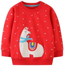 Mädchen Sweatshirt für Kinder Süß Cartoon Pullover Baumwolle Top Langarm T-Shirt Größe 6-7 Jahre von TEDD