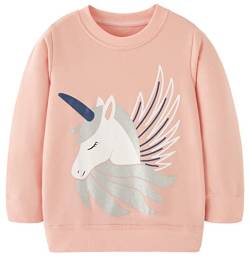 Mädchen Sweatshirt für Kinder Süß Cartoon Pullover Baumwolle Top Langarm T-Shirt Größe 6-7 Jahre von TEDD