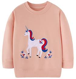Mädchen Sweatshirt für Kinder Süß Cartoon Pullover Baumwolle Top Langarm T-Shirt Größe 9-10 Jahre von TEDD