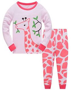 TEDD Mädchen Schlafanzug Baumwolle Süß Einhorn Langarm Zweiteiliger Schlafanzüge Set Kinder Nachtwäsche Winter Weihnachten Pyjama Größe 6-7 Jahre von TEDD