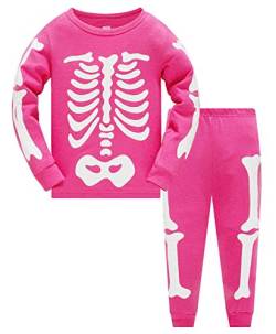 TEDD Mädchen Schlafanzug Halloween Baumwolle Süß Langarm Zweiteiliger Schlafanzüge Set Kinder Nachtwäsche Winter Weihnachten Pyjama Größe 1-2 Jahre von TEDD