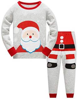 TEDD Weihnachten Kinder Schlafanzug Jungen Pyjama Langarm Baumwolle Mädchen Zweiteilig Schlafanzüge Set Winter Nachtwäsche Größe 1-2 Jahre von TEDD