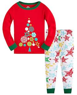 TEDD Weihnachten Kinder Schlafanzug Jungen Pyjama Langarm Baumwolle Mädchen Zweiteilig Schlafanzüge Set Winter Nachtwäsche Größe 1-2 Jahre von TEDD