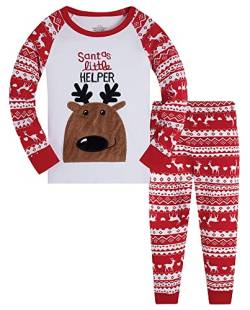 TEDD Weihnachten Kinder Schlafanzug Jungen Pyjama Langarm Baumwolle Mädchen Zweiteilig Schlafanzüge Set Winter Nachtwäsche Größe 11-12 Jahre von TEDD