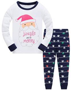 TEDD Weihnachten Kinder Schlafanzug Jungen Pyjama Langarm Baumwolle Mädchen Zweiteilig Schlafanzüge Set Winter Nachtwäsche Größe 11-12 Jahre von TEDD