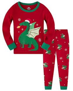 TEDD Weihnachten Kinder Schlafanzug Jungen Pyjama Langarm Baumwolle Mädchen Zweiteilig Schlafanzüge Set Winter Nachtwäsche Größe 2-3 Jahre von TEDD