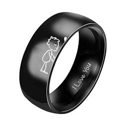 TEELONG Einfacher Titanstahl-Ring-Frauen-Ring-Karikatur-niedlicher Schmuck-Ring Ringelblumenhandcreme (A, 11) von TEELONG