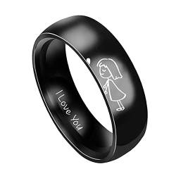 TEELONG Einfacher Titanstahl-Ring-Frauen-Ring-Karikatur-niedlicher Schmuck-Ring Ringelblumenhandcreme (B, 6) von TEELONG