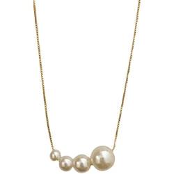 TEELONG Perlenkette Damen Sommer Schlüsselbein Kette Design Halsband Zubehör Ketten Kautschuk (White, One Size) von TEELONG