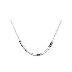 TEELONG Schlüsselbein-Halsketten-Mode-Design-Halskette der quadratischen Halsketten-Frauen des Sterlingsilber-925 Ketten Gravur Herren (Silver, One Size) von TEELONG