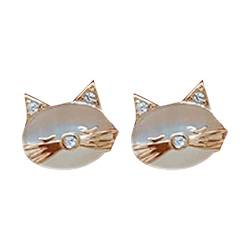 TEELONG Zubehör Süße Katze Cateye Ohrringe Mode schicke Ohrringe mit durchdringenden einfachen Accessoires Ohrringe Boot (Gold, One Size) von TEELONG