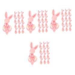 TEHAUX 80 Stk Material Für Kaninchenhaar-accessoires Vorräte Machen Kaninchenförmige Anhänger Kaninchen Haarspangen Charms Flatback-anhänger Für Haarschmuck Handyhülle Rosa Kind Harz Tier von TEHAUX