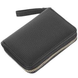 TEHAUX Geldbörse Karteninhaber Geldbörse Damenkarten-Organizer Reißverschluss-Clutch Damen-Clutch-Accessoire Schwarz von TEHAUX