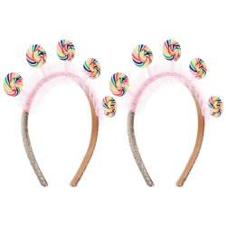 TEHAUX Lollipop-Stirnband Kinder-Süßigkeiten-Stirnband Kinder-Haardekoration Süßigkeiten-Kopfschmuck Mädchen-Stirnband Haarschmuck Für Frauen Cartoon-Stirnband von TEHAUX