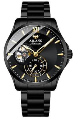 TEINTOP Herren Automatik Uhren Ailang Stahlarmband Männer Mechanisches Armbanduhr (Schwarz) von TEINTOP