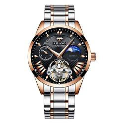 TEINTOP Uhren für Herren Automatik Tag Mond Armbanduhren mit Stahl Uhrenarmbänder (Gold Schwarz) von TEINTOP