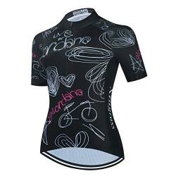 TELEYI Damen Radtrikot Kurzarm Fahrrad Jacke Fahrrad Shirt Schnell Trocknend Atmungsaktiv Mountainbike Kleidung von TELEYI