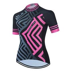 TELEYI Damen Radtrikot Kurzarm Fahrrad Jacke Fahrrad Shirt Schnell Trocknend Atmungsaktiv Mountainbike Kleidung von TELEYI